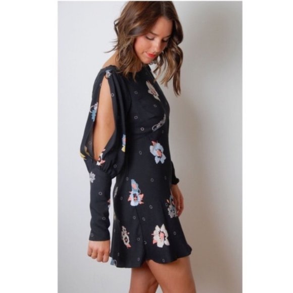 Blogger Favorite Free People Mod Retro Sunshadows Floral Mini Dress 60s 70s - 2 - Picture 12 of 14